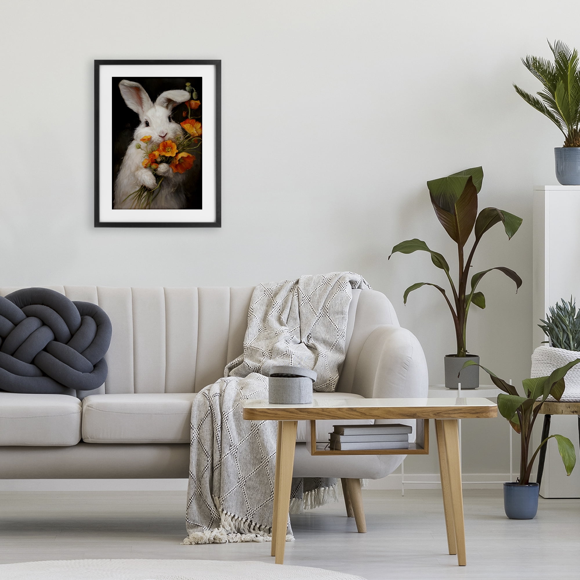 Stupell Industries Floppy Loves Her Poppies Black Framed Print Under Glass, design by Tina LeCour
