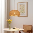 thumbnail image 2 of Arturesthome Hand-Woven Flower Shaped Rattan Woven Pendant Light Shade Crafts Lampshade, 2 of 11