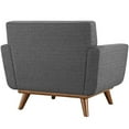thumbnail image 5 of Hawthorne Collections Contemporary Upholstered Fabric Accent Arm Lounge Chair and Ottoman in Gray, 5 of 6