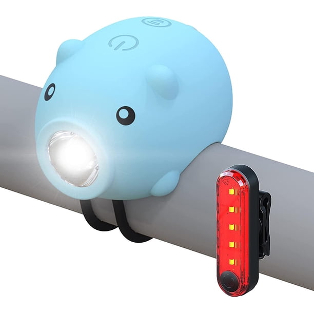 Luces de bicicleta y luces traseras con función de bocina, luz de bicicleta recargable por USB, altavoz de 120 decibelios