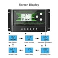 thumbnail image 2 of Tignapoo Contrôleur de Charge Solaire Intelligent 12V/24V avec Ports USB Doubles, Régulateur de Lumière LED 30A PWM, Écran LCD Rétroéclairé, Installation et Utilisation Faciles, 2 of 6