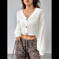thumbnail image 4 of Suéter Tipo Cárdigan de Punto Suave con Cuello en V y Botones Delanteros de Larga para Mujer S, 4 of 9