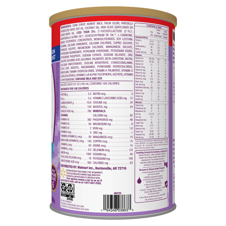 pack) Parent's Choice Gentle Premium Baby Formula for Fussiness