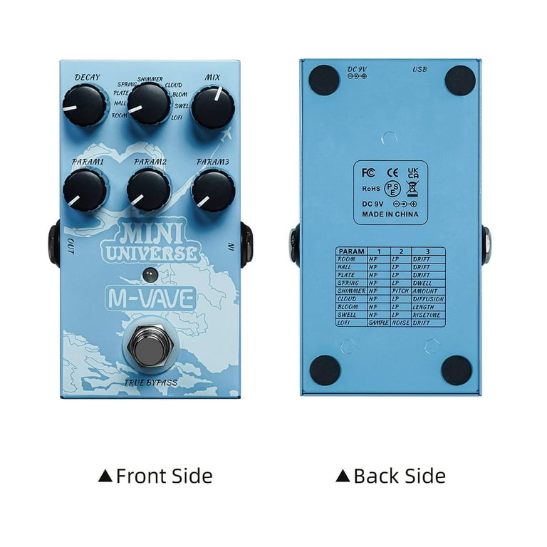 M-vave Mini Universe Digital Reverb Pedal 9 Reverb Effects