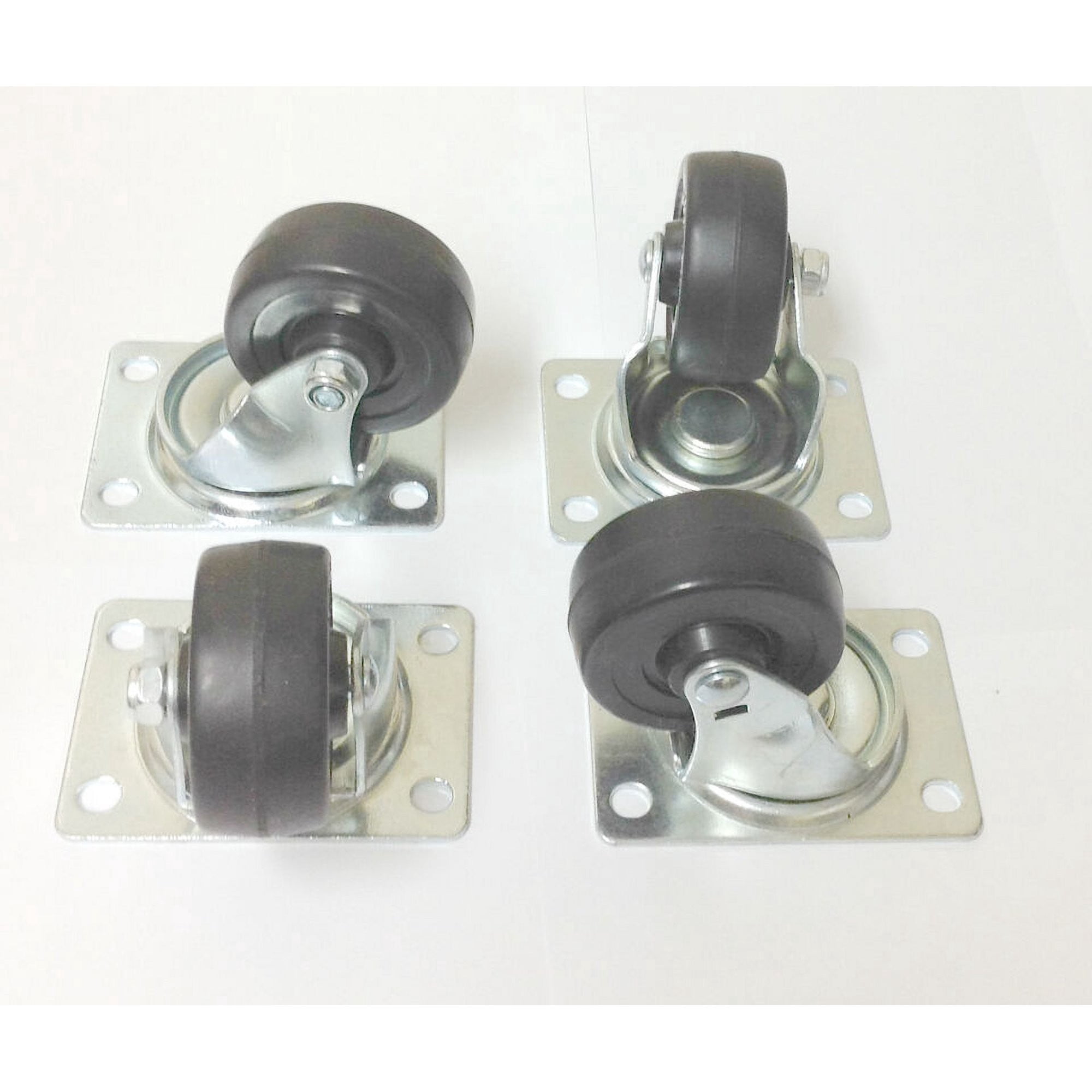8 Pack Heavy Duty Mobility 2.5 inch Rubber Wheel Ball Bearing Swivel Plate Caster Wheels
