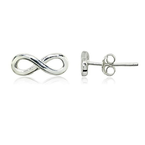 STERLING SILVER INFINITY STUD EARRINGS