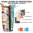thumbnail image 7 of 20 Oz Paw Prints and Bones Coffee Tumbler Double Wall Insulated Stainless Steel Water Bottle | Metal Reusable Thermoses Flask with Cup Cap | Leak & Sweat Proof with Anti-Dust Lid, 7 of 7
