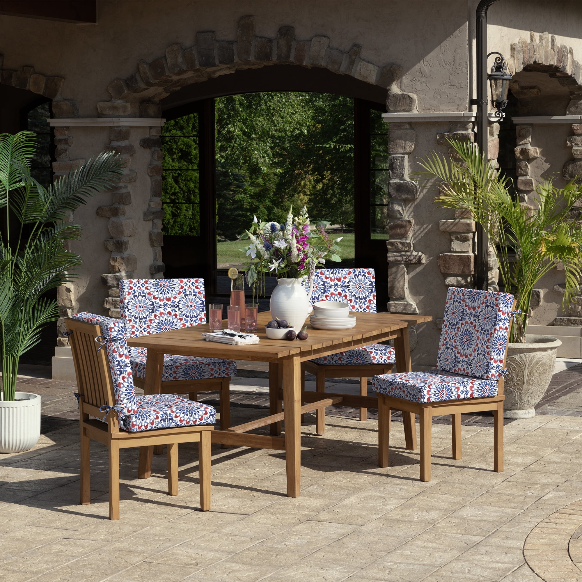 ARDEN Foam Outdoor Dining Chair Cushion, 20 x 20, made with ProFoam, Rain-proof, Fade Resistant, Clark Blue