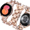 thumbnail image 1 of Compatible con correas Samsung Galaxy Watch 4 de 40 mm y 44 mm, correas de 20 mm para Galaxy Watch Active 2 de 40 mm y 44 mm, correas para Garmin Vivoactive 3, oro rosa, 1 of 5