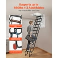 thumbnail image 3 of VEVOR Steel Attic Ladder Ceiling-Mounted Attic Stairs for 8.5 to 9.4 ft Ceilings, 3 of 9