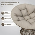 thumbnail image 4 of UHOMEPRO 41.5" Rattan Papasan Chair with Handwoven Wicker, Modern Ergonomic Lounge Chair with Cloud Thick Density Fabric Cushion, Comfy Single Swivel Chair for Living Room Bedroom Garden, Beige, 4 of 10