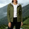 thumbnail image 6 of Lmueinov Womens Striped Lined Waterproof Hooded Windbreaker Jacket Zip Oxford Cloth Casual Outerwear with Pocket for Fall Winter Outdoor Hiking Daily Wear, 6 of 7