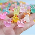 thumbnail image 4 of Mini Ducks 300 Pack Tiny Glow in the Dark Duck Figurines Bulk for Miniature Dollhouse Decor Accessories Garden Aquarium Potted Ornament Party Toys DIY Charms Office Classroom Activity, 4 of 10