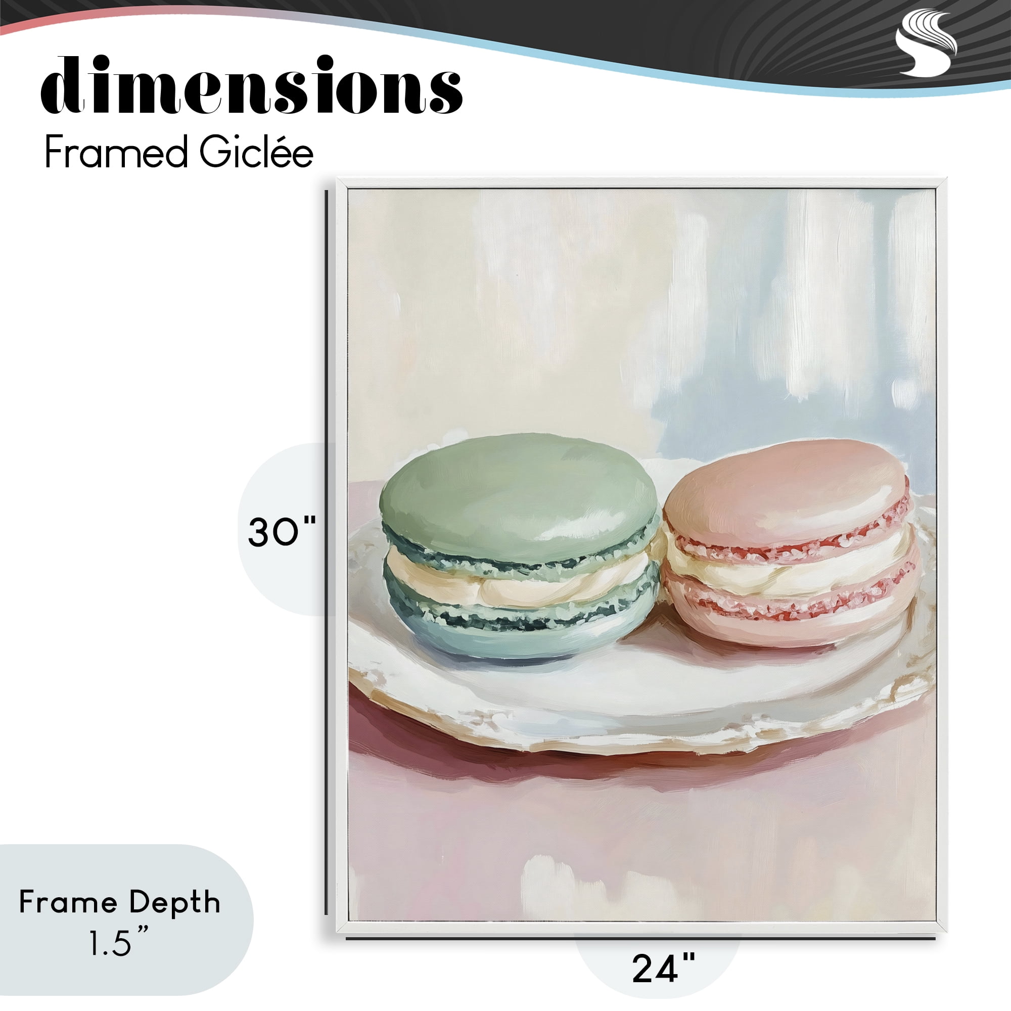 Stupell Industries Pastel Macarons on Plate White Framed Giclee Art, design by The Prints Vibe
