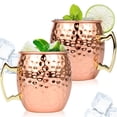 thumbnail image 1 of Jetcloudlive Moscow Mule Mugs Juego de 2, 16 oz Tazas de Cobre Martillado con Forro de Acero Inoxidable 304 y Asas de Latón Dorado, Perfectas para Bebidas Frías, Cerveza, Vino, Bares, Fiestas, Regalo, 1 of 12