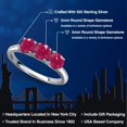 thumbnail image 2 of Gem Stone King 925 Sterling Silver Red Ruby Engagement Ring for Women | 1.65 Cttw | Round 5MM | Gemstone July Birthstone | Size 8, 2 of 6