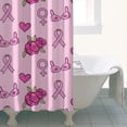 thumbnail image 4 of Pink Breast Cancer and Pioneer Flower Shower Curtain 36"x72" ,Bathroom Decorative Shower Curtains Set with 12 Hooks,Modern Waterproof Washable Shower Curtain, 4 of 6