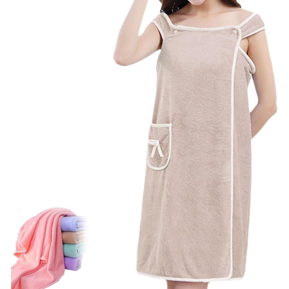 Plus Size Women's Wearable Shower Skirt, Wearable Bath Towel, Adjustable Soft Bath Wrap Dress, for Swimming,Spa,Sauna