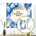 thumbnail image 3 of Designart "Striking Grid Pattern in Cobalt and White II" 0 Square Mirror Wall Decor Modern - Large Blue Square Bathroom Mirror - Square Printed Wall Mirror Art, 3 of 5