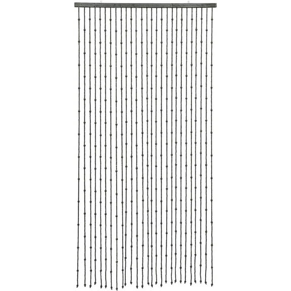 Wood Bamboo Beaded Curtain, 27 Strands Bohemian Doorway Beads Wooden Hanging Room Divider Handmade for Doorway Restaurant Home 36" W x 71" H (Black)