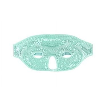 Gel Beads Eye/Half Face Ice Mask for Facial Cold Heat Therapy with Soft Plush Backing, Helps with Puffy Eyes, Pain/Stress Relief, Swelling, Migraines, Headaches, Sleeping (Mustard Green)