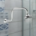 thumbnail image 3 of HEALEEP Rain Shower Extension Rods Shower Arm 1Pack Silver Curved Bathroom Installation, 3 of 8
