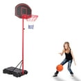 thumbnail image 4 of Zimtown Adjustable Basketball Stand Goal Height 5.2ft to 7.2ft, Indoor/Outdoor Kids Youth Exercise Basketball Hoop Backboard Rim, with Wheels for Portable, 4 of 14