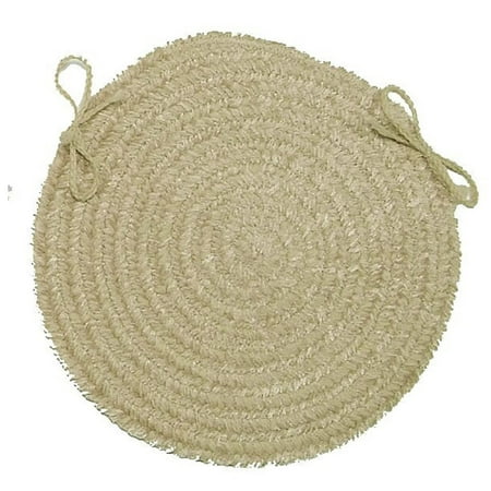

Set of 4 Pale Green Handmade Braided Stair Tread Oval Chair Pad 15