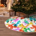 thumbnail image 6 of Daiia Colorful Air Balloons Drawing Merry Christmas Tree Skirt , Xmas Large Lace-up Tree Skirt, Santa Snowflakes Rustic Home Decorations New Year Party Farmhouse Decor-36", 6 of 7
