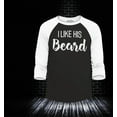 thumbnail image 2 of Shop4Ever Men's I Like Her Butt I Like His Beard Couples Matching Raglan Baseball Shirt Medium Black/White, 2 of 4