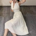 thumbnail image 1 of Une Robe en Lin pour Filles pour Femmes 2024 Nouvelle Mode Décontractée Sans Manches Unie Débardeur Robe d'Été Chic Vintage Plissée Ample Robe Maxi, 1 of 7