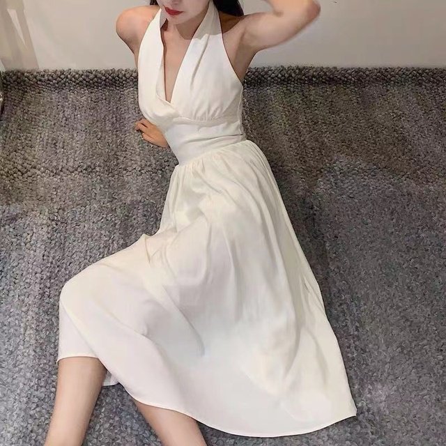 Une Robe en Lin pour Filles pour Femmes 2024 Nouvelle Mode Décontractée Sans Manches Unie Débardeur Robe d'Été Chic Vintage Plissée Ample Robe Maxi