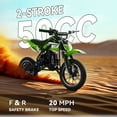 thumbnail image 7 of TOXOZERS 50cc Dirt Bike for Kids,Mini Pit Bike for Boys and Girls 8＋,25 MPH Off Road Motor－cycle with Disc Brakes,14＂ Knobby Tires，Green, 7 of 7