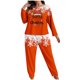 thumbnail image 2 of Conjunto de pantalones y blusa de poliéster para mujer, de manga larga, con estampado de moda, informal, para estar en casa, talla grande, 2 of 4