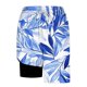 thumbnail image 3 of Ceisia Men's Blue & White Palm Leaf Print Loose Fit Quick Dry Beach Shorts with Inner Lining Multicolor M Gifts, 3 of 6