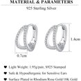 thumbnail image 7 of Solid 925 Sterling Silver Chunky Hoop Earrings for Women Teens Shiny CZ Hoop Earrings Huggie Studs, 7 of 7