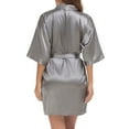 thumbnail image 5 of XIAONU Kimono Robe for Women Satin Short Sleeve Loungewear Elegant Comfortable Homewear Bathrobe, 5 of 6