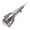 thumbnail image 3 of 1pc Tin Moon Toy Moon Shuttle Photography Props Creative Decorative for Kids (Silver）, 3 of 8