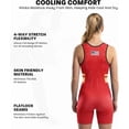 thumbnail image 3 of Exxact Sports Sublimated Women’s Wrestling Singlet - High-Cut, Full-Coverage Powerlifting Singlet Women for Competition (Phoenix, AXL), 3 of 7