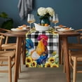 thumbnail image 2 of Farmhouse Rooster Table Runner - 70 Inch Long, Kitchen Dining Table Runner Dresser Scarves, Black Plaid Botanical Sunflower Floral Farmhouse Decor for Coffee Tables Wedding Party Banquet, 2 of 8