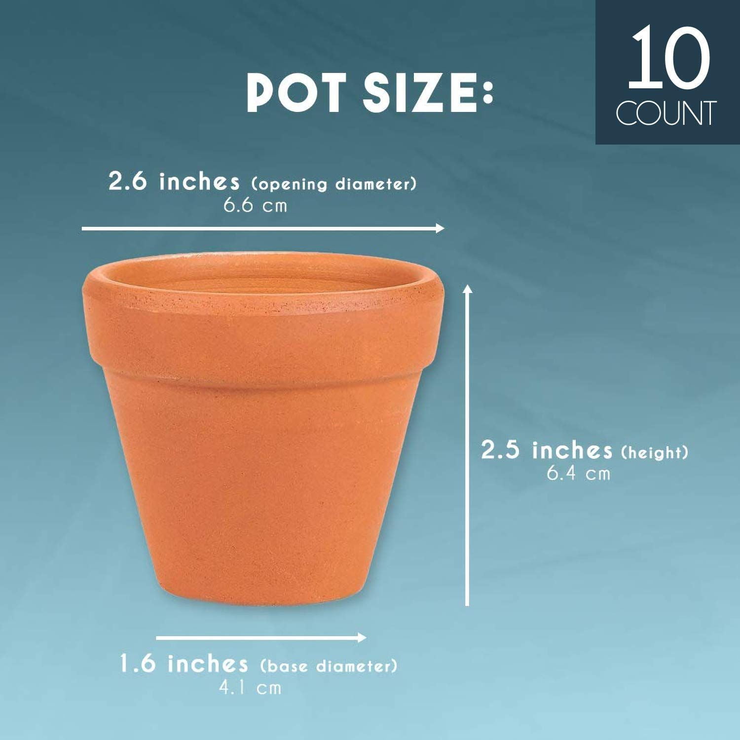 Terra Cotta Pots 10Count Terracotta Pots, 2.6Inch Mini Flower Pots