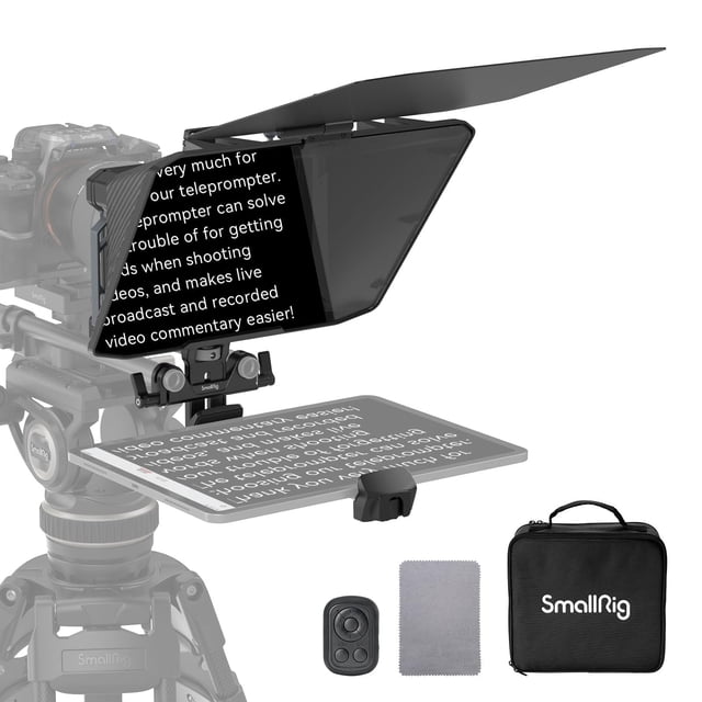 Teleprompter SMALLRIG para iPad y tabletas de hasta 11 pulgadas con la aplicación SmallGoGo