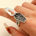 thumbnail image 4 of Openable Skeleton Coffin Crosses Rings Stylish Skull Coffin Rings Distinctive Finger Rings Accessories for Gatherings, 4 of 8