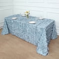 thumbnail image 5 of BalsaCircle 90x156 in Dusty Blue Taffeta Rectangle Tablecloth 3D Leaves Petals Design Party Events Decorations Supplies, 5 of 8