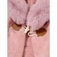 thumbnail image 6 of Miaeowve Toddler Baby Girls Fleece Carseat Poncho Warm Thicken Winter Coat Kids Furry Hooded Cape Cloak Jacket Pink 80, 6 of 7