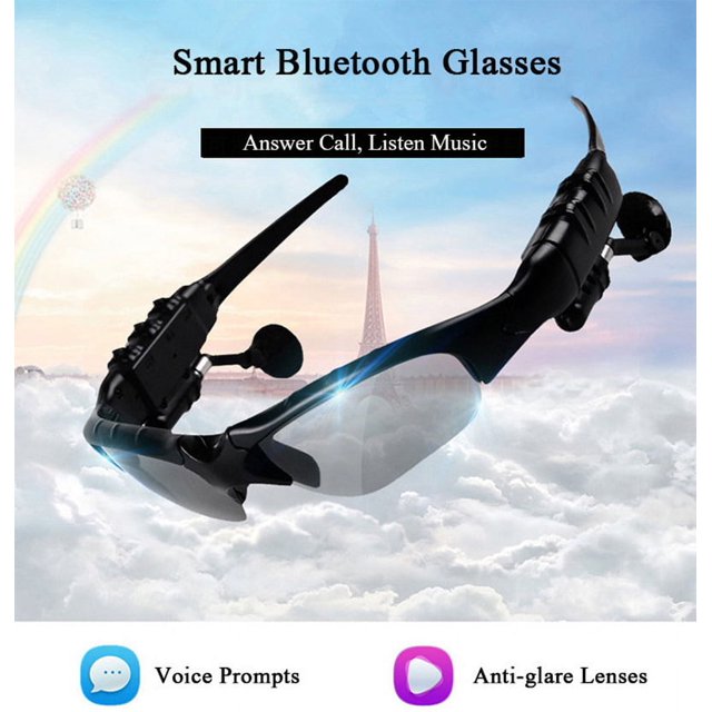 Gafas de sol inalámbricas Bluetooth MP3 Gafas de sol polarizadas con música V4.1 Auriculares estéreo manos libres para iPhone Samsung La mayoría de los teléfonos inteligentes o PC (negro) Sincero Electrónica