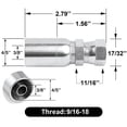 thumbnail image 2 of Conexiones de manguera hidráulica Zinger 3/8 Hose x 3/8 JIC 37° hembra, 2 of 7