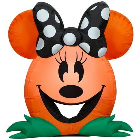 Gemmy Airblown Inflatable Cutie Minnie Mouse Disney, 3 ft Tall, Orange