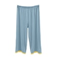 thumbnail image 6 of Zormilly Pajama Pants for Women Elastic Waist Straight Leg Capri Lounge Pants Soft Breathable Wide Leg Sleep Pants, L-XL, 6 of 6