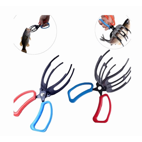 2-Pack Fishing Pliers Gripper: 2/3 Claw Fish Grip Tool with Three-Toothed Metal Clamp for Freshwater Fish Control and Tackle Holding
